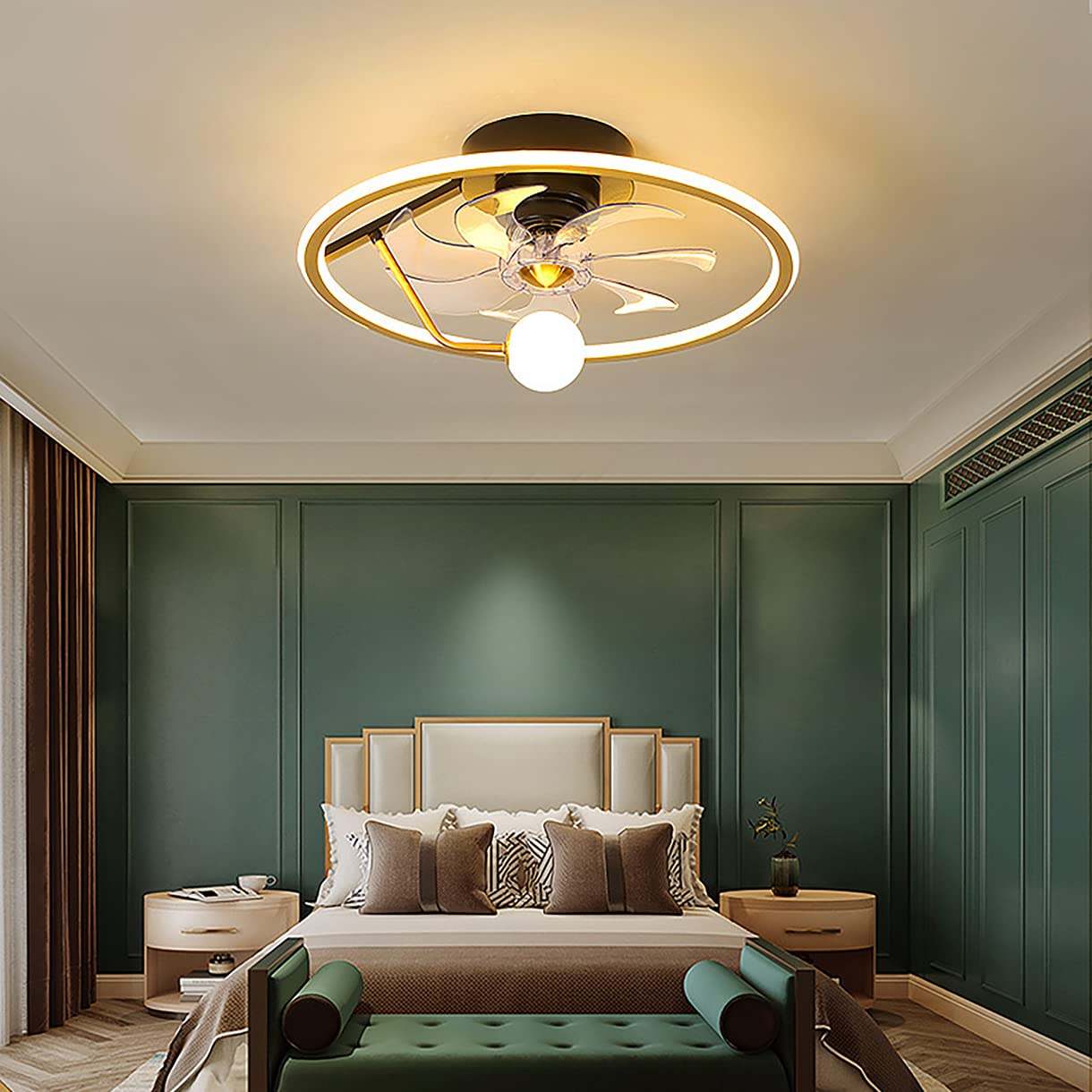 Ventilateur de plafond pour salon et cuisine luminaire contemporain télécommandé