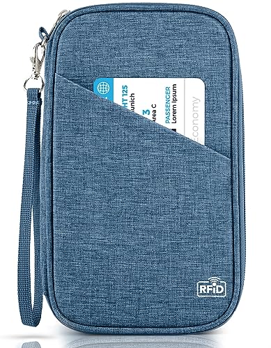 Passport Holder Family, Women Rfid Blocking Passport Wallet, Travel Essentials Premium Wallets, Waterproof Passport Holders Bag for Men Traveling, Travel Document Organizer Credit Cards Case