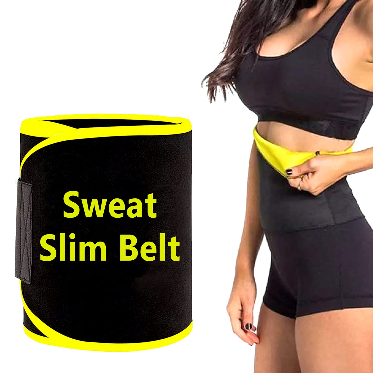 BQH Fat Burner Belt Weight Loss Hot Slimming Belt for Men II Women Belly Sweat Slim Belt Neoprene II Weight Loss Tummy Reducer Body Shaper (Black & Yellow) One Size (B0C4PJ9J67) Amazon Price History, Amazon Price Tracker
