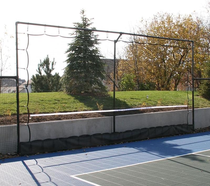 Douglas Tennis Court Rebounder Frame with Net and Skirt, Black