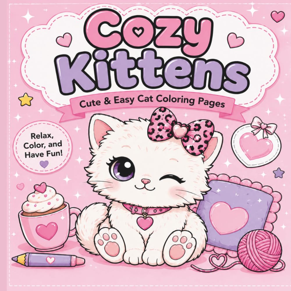 Cozy Kittens: Cute & Easy Cat Coloring Pages