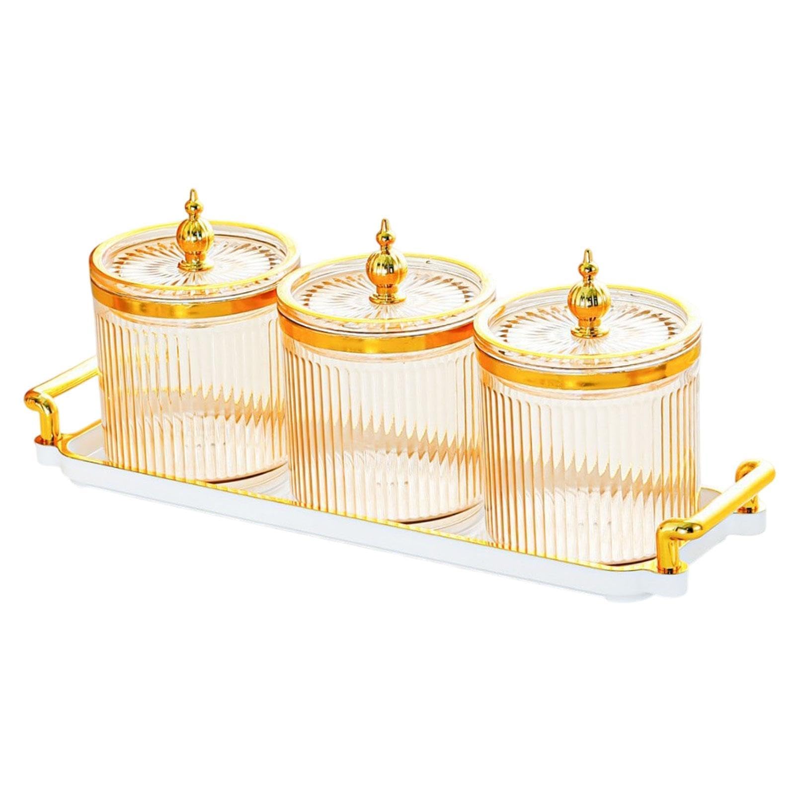 Bandeja para Condimentos Bandeja de con Tapa Recipiente para Nueces Compartimentado Plato para Postres Envase de Almacenamiento de, marrón, 3 Rejillas