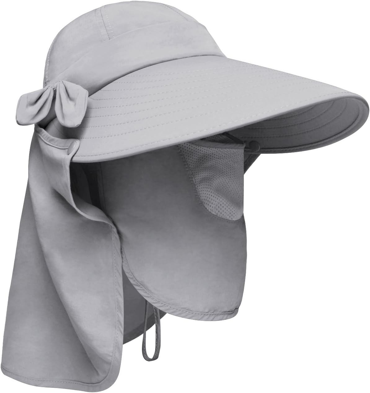 Women's UPF+50 Sun Visor Detachable Flap Hat Foldable Wide Brimmed UV Protection Face Mask Hat