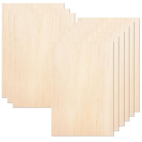 MUXGOA 20 Pcs Wood Sheets,Unfinished Balsa Wood Sheets for Crafts DIY Thin Woodsheet for Wooden DIY Ornaments,Scrabble Tiles,House Aircraft Ship Boat,School Projects(150x100x2mm)