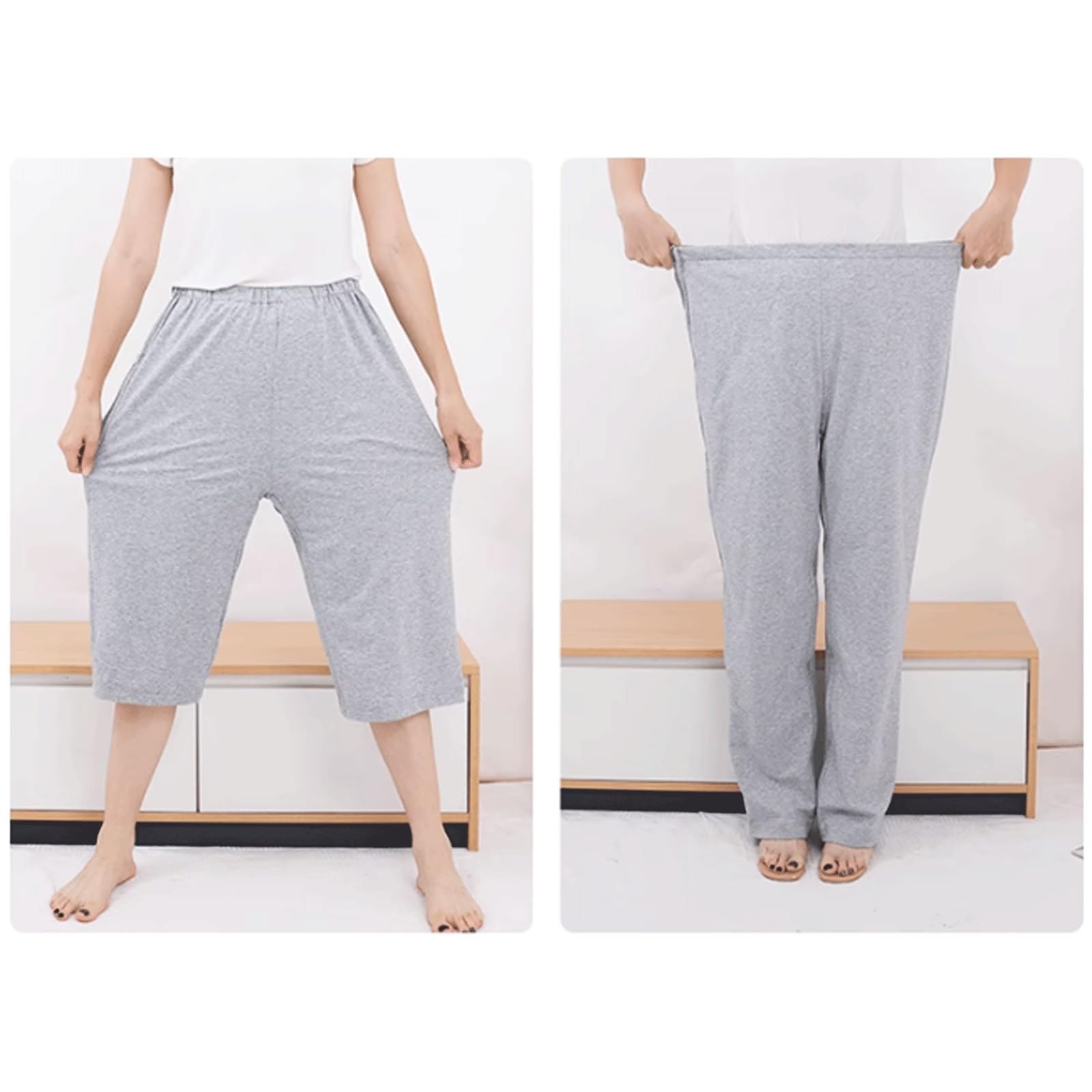 Pantalones de cuidado del paciente completamente abiertos, pantalones de chándal de recuperación postoperatoria con cremallera y algodón suave para personas mayores, exfoliantes suaves