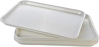 Vista 10 de Bandejas rectangulares de plástico para servir, bandejas de cafetería de comida rápida, 17 x 13 pulgadas, juego de 6 (beige)