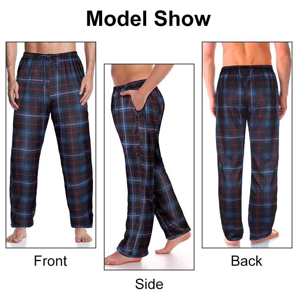 AUYAO Pijama Hombre Pantalones con Bolsillos Largos Otoño Invierno
