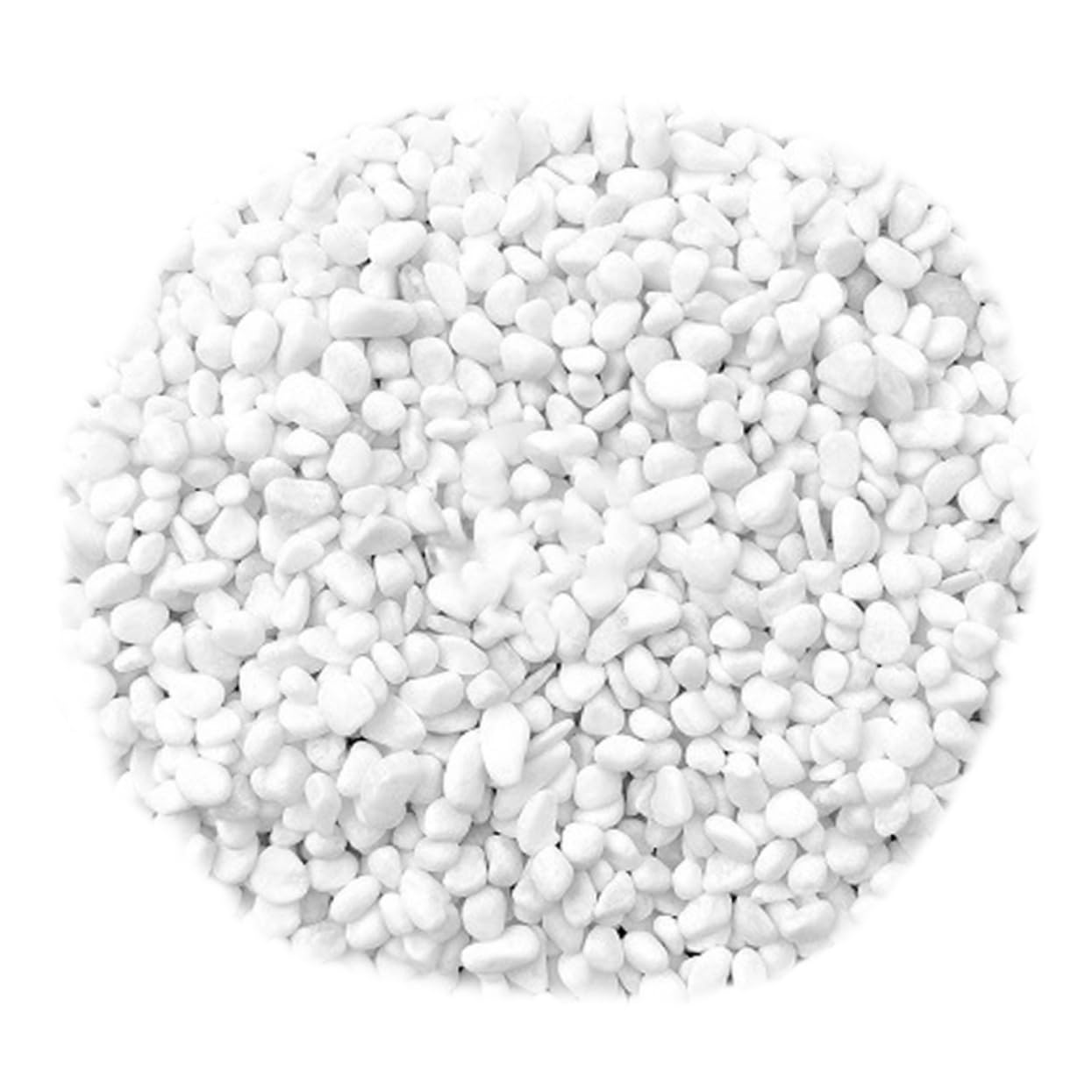 Parliky White Decorative Gravel Stones for Planters and Aquariums, Natural White Vase Filler Rocks 0.3-0.5cm, Indoor Garden Landscaping Pebbles for Fish Tank and Plant Pots, 1lb Pack