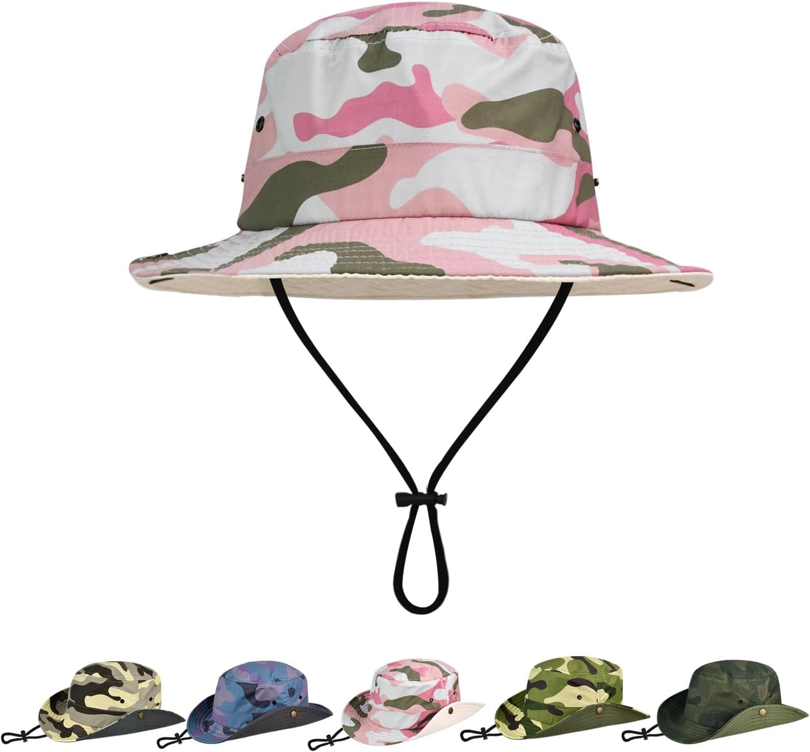 Sun Hats for Kids UPF 50+ Sun Protection Wide Brim Bucket Hat for Boys Girls Lightweight & Breathable Safari Fishing Hat