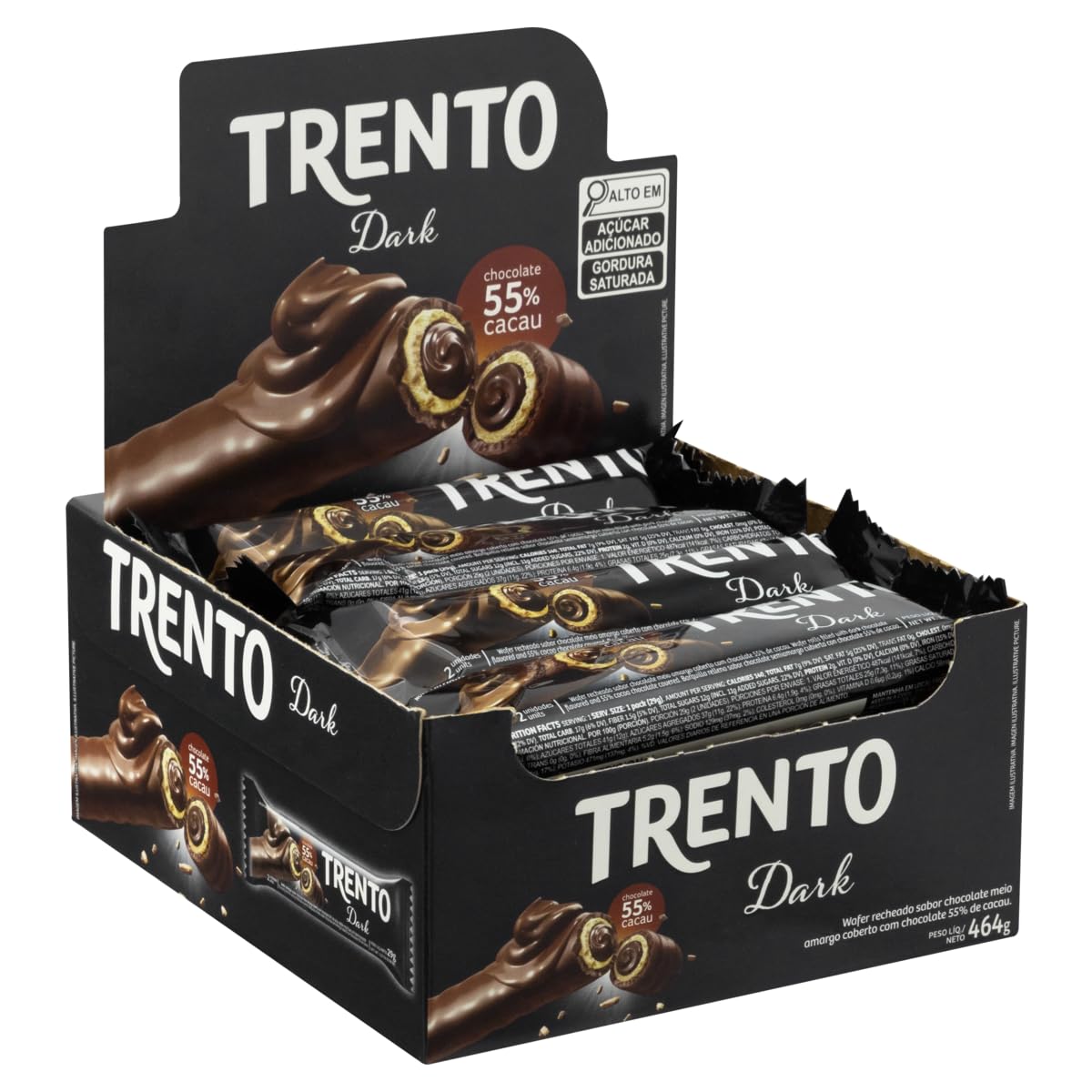 Chocolate Trento Dark Meio Amargo 55% Cacau 464g - 16x29g