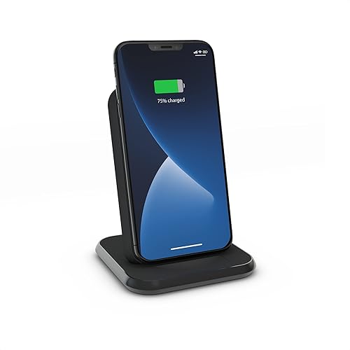 Zens Cargador inalámbrico de aluminio con certificación Qi negro (carga rápida con hasta 10 vatios, puerto USB-A adicional, adaptador de corriente