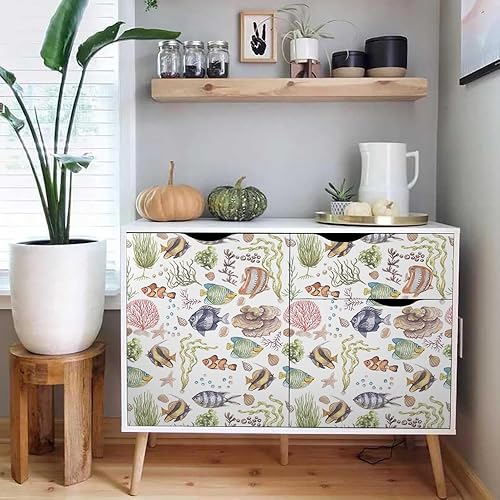 Miniatura 5 de HEISIG Papel tapiz adhesivo de 18 x 236 pulgadas, diseño de animales tropicales en acuarela, fácil de despegar, vinilo vintage, autoadhesivo,