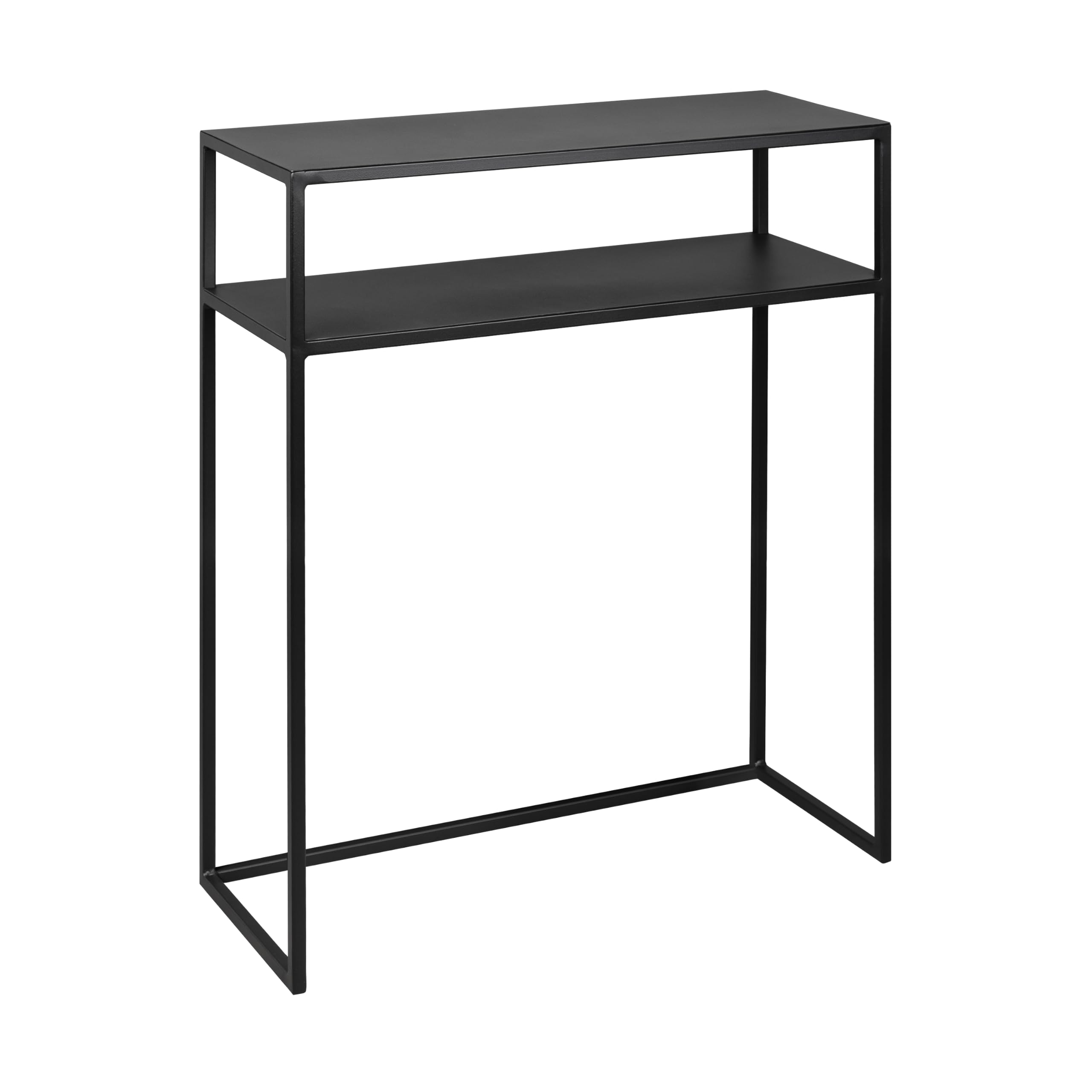 Natural Goods Berlin 1x RECHTECK Konsolentisch Schwarz - Schmales Sideboard Outdoor Regal Hinter Couch Regal Hinter Sofa - Beistelltisch Schwarz Metall - Konsolentisch Schmal - Standregal - Side Table