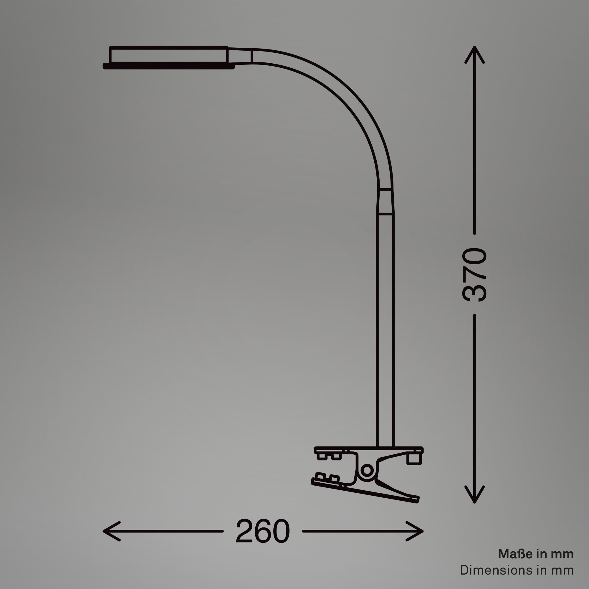 Briloner - Lampada a pinza con interruttore a cavo, luce bianca calda, orientabile, da lettura, morsetto, scrivania, comodino, 26 x 10,5 x 37 cm, bianco (Confezione da 2)