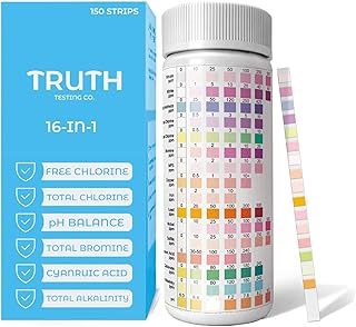 16-in-1 Water Testing Strips for Drinking Water, 150 Strips, 16 in 1 Well and Drinking Water Test Kit, Simple Testing for Lead, pH, Iron, Hardness, Fluoride and More!