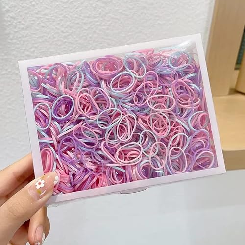 Rubber Bands Soft Elastic Bands for Kid Hair Braids Hair Colorful Elastic Hair Rubber Bands No Crease Damage No Hurt purple