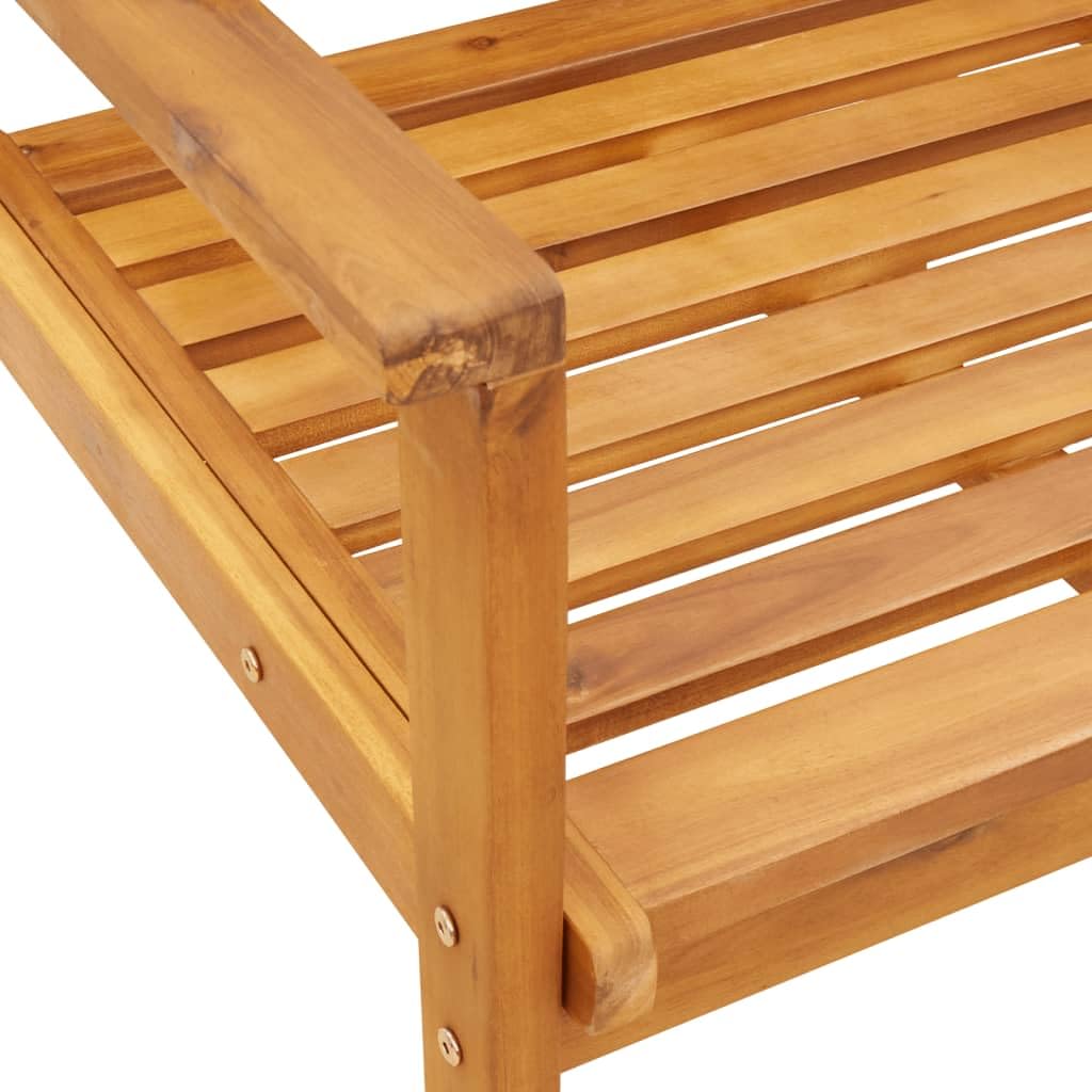 vidaXL Lot de 2 Fauteuil de Jardin, Chaises avec Accoudoirs, Sièges avec Dossier, Meubles de Patio Terrasse Extérieur, Bois Massif d'Acacia