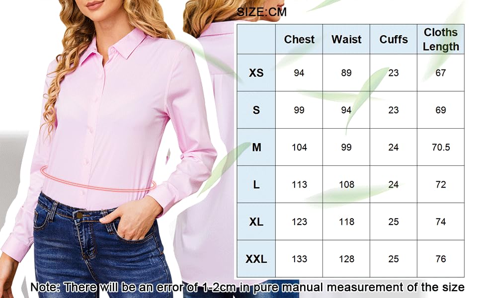 TOLOVIC Wrinkle Free Womens Button Down Shirts for Women Long Sleeve Stretch Business Office Formal Work Blouses Tops White - image 7
