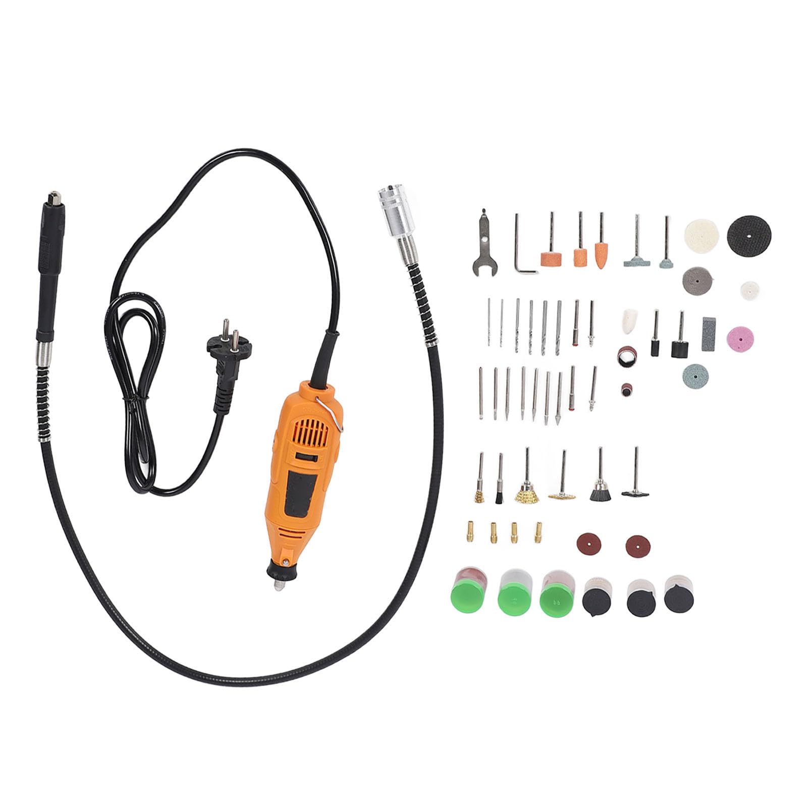 Bewinner Kit de Herramientas Rotativas Multifuncionales, Amoladora Eléctrica de Velocidad Variable para Manualidades, Carpintería, Pulido y Pulido de Piedra, Herramienta Eléctrica con Cable con Más