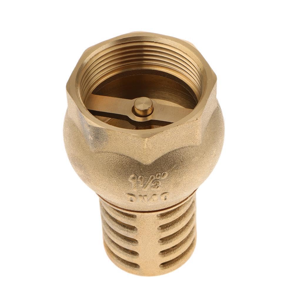 TUXCAXI Water Pump Valve Brass Foot Valve Bottom Check Effective Strainer Reliable Construction Female Thread Foot Pump Inlet Filter Solid Brass Forged
