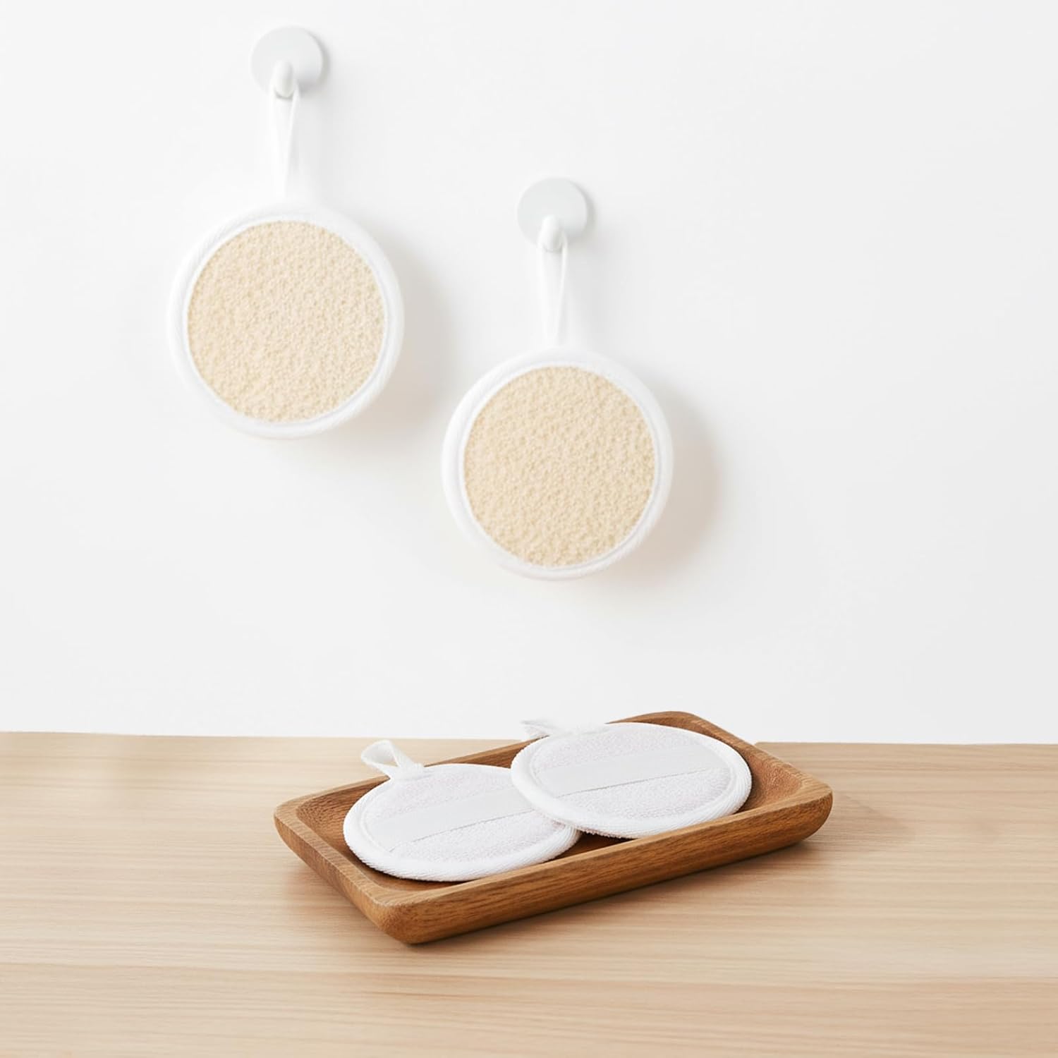 TIESOME 6 Pack Natural Loofah Face Scrubber, Exfoliating Facial Scrub Pads Made from Organic Luffa for Women and Men - Image 6