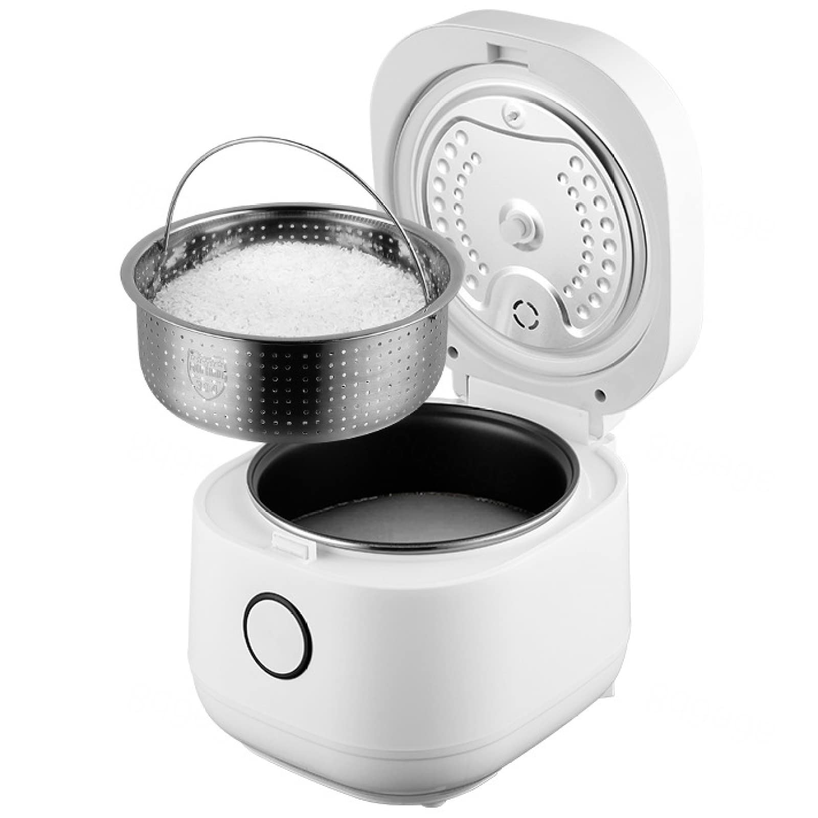 Cuociriso Elettrico 3/5 l (6-10 Persone) con Funzione di Mantenere Caldo,White-3L