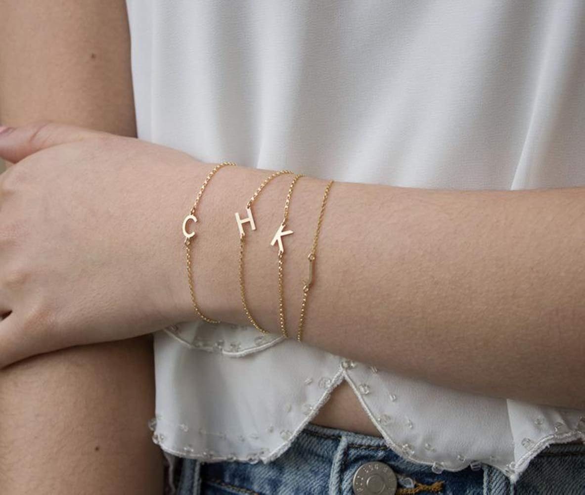 Cocadant Gold Large Initial Necklace,Gold Initial Bracelet,Gold CZ Initial Stud Earrings for Women Girls Men,Stainless Steel Letter Name Fashion Jewelry Set Gifts,Alphabet 26 A-Z