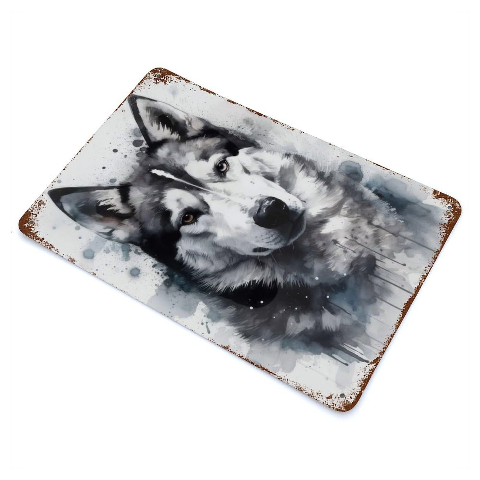 Siberian Husky Dog Beauty Decorative Tin Sign 11.8"x7.9", Old School Wall Decor for Garage, Pub Or Kitchen