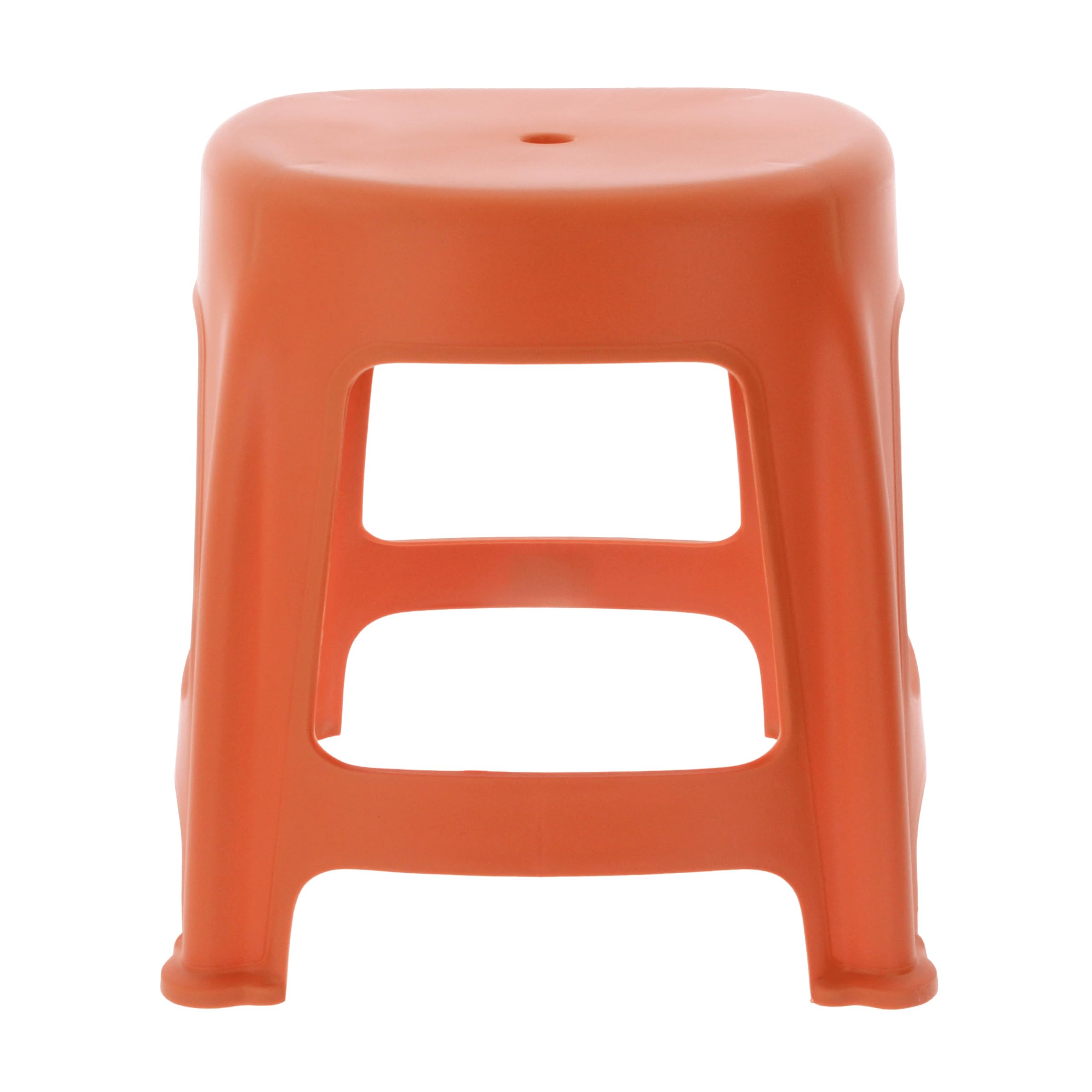 Plastic Step Stool Utility Stool for Kids & Adults Multi Purpose Bathroom Kitchen Garden Indoor Outdoor Seat Durable Lightweight Plastic Stool, 32cm (Orange)