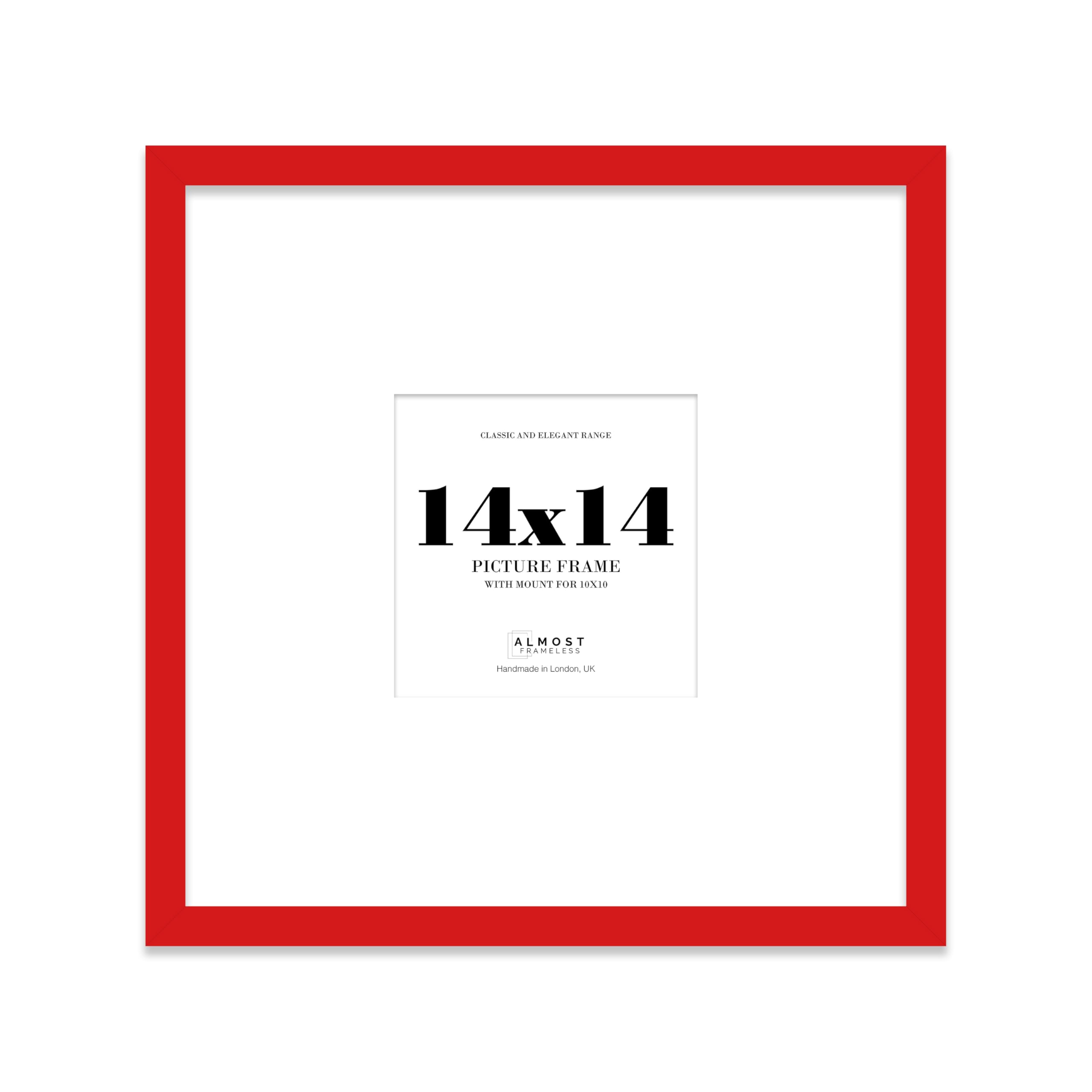 14x14 Square Picture Frame, Display Pictures 10x10 With Mat or 14x14 Without Mat, Wall Hanging & Free Standing Photo Frame, Red, 1 Pack โ image 1
