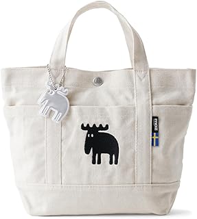 [moz モズ] 【公式】moz モズ 帆布トートバッグ ミニトート ランチトート 北欧ブランド デザイン エルク リフレクトチャーム付き ポケット ZZHC-04R