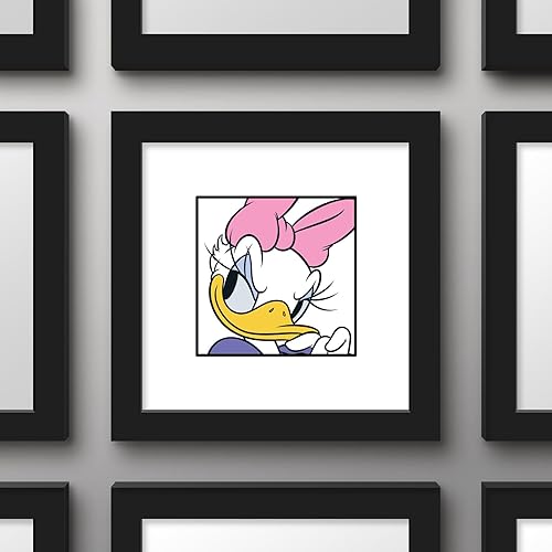 Miniatura 2 de Trends International Gallery Pops Disney Mickey and Friends - Arte de pared de Daisy Duck Expressions Demure, versión enmarcada en negro, 12 x 12