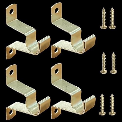Miniatura 1 de Soportes para barra de café de 716 pulgadas, soportes para barra de cortina para montar una barra de cortina en la pared (5 doradas, 4 piezas)