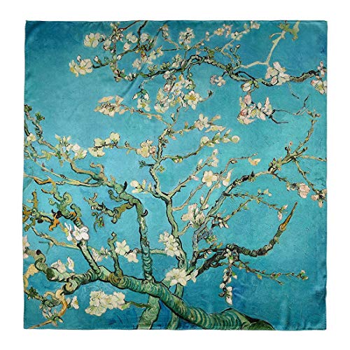 Grace Scarves 100% Silk Scarf, Large, Vincent van Gogh, Almond Blossom