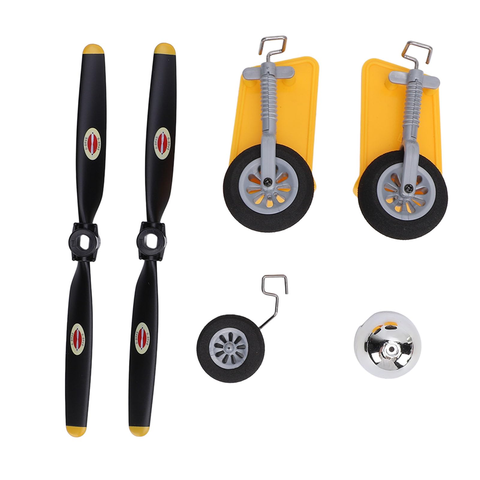 Alomejor RC Airplane Propeller Combo, Fine Workmanship Landing Gear Wheels Wheel Fairing for WLtoys XK A300