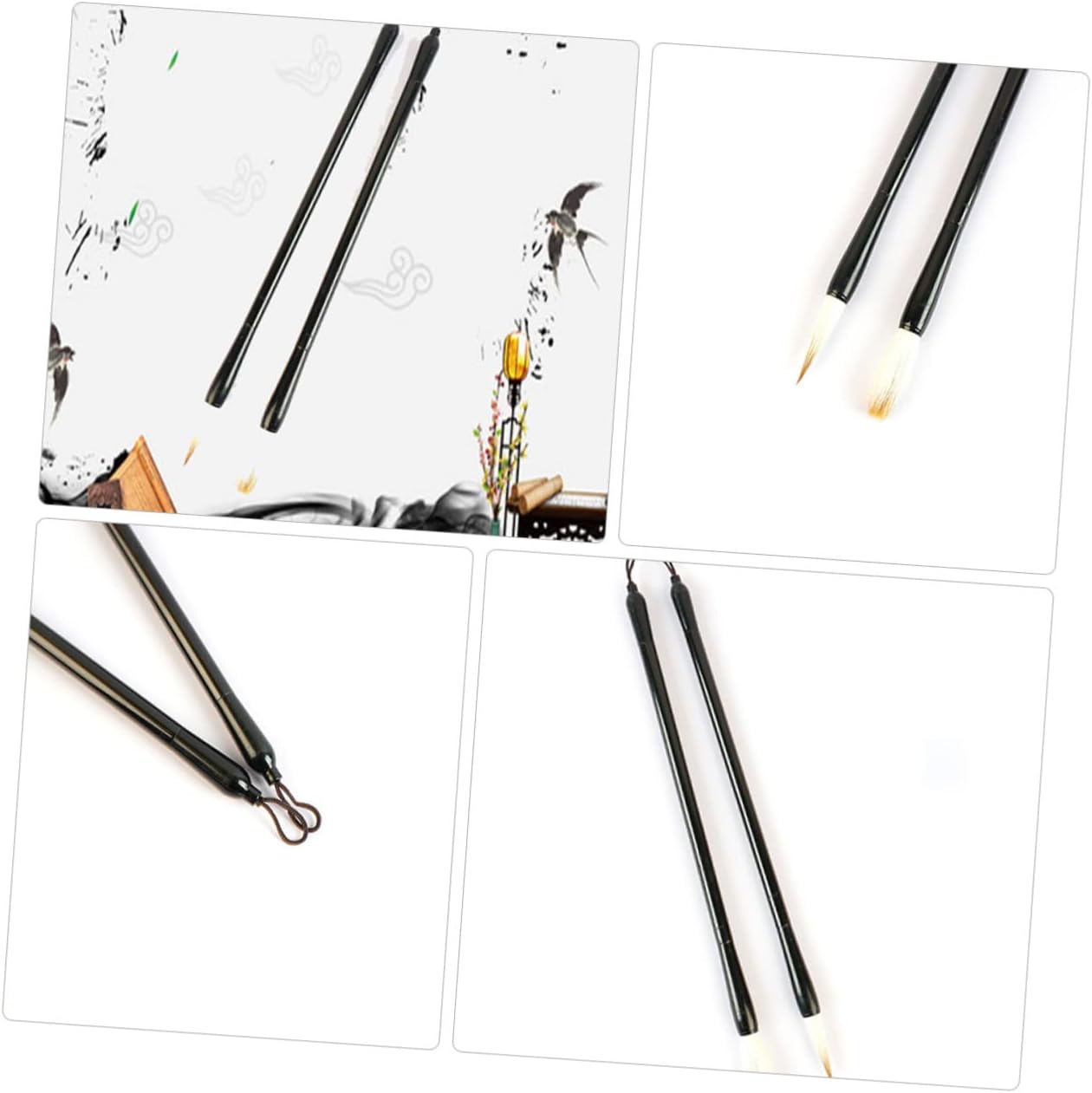 TEHAUX 9pcs Practical Writing Brush Pen Calligraphy Brush Pens Portable Lightweight Fine Craftsmanship for Chinese Calligraphy Gifts