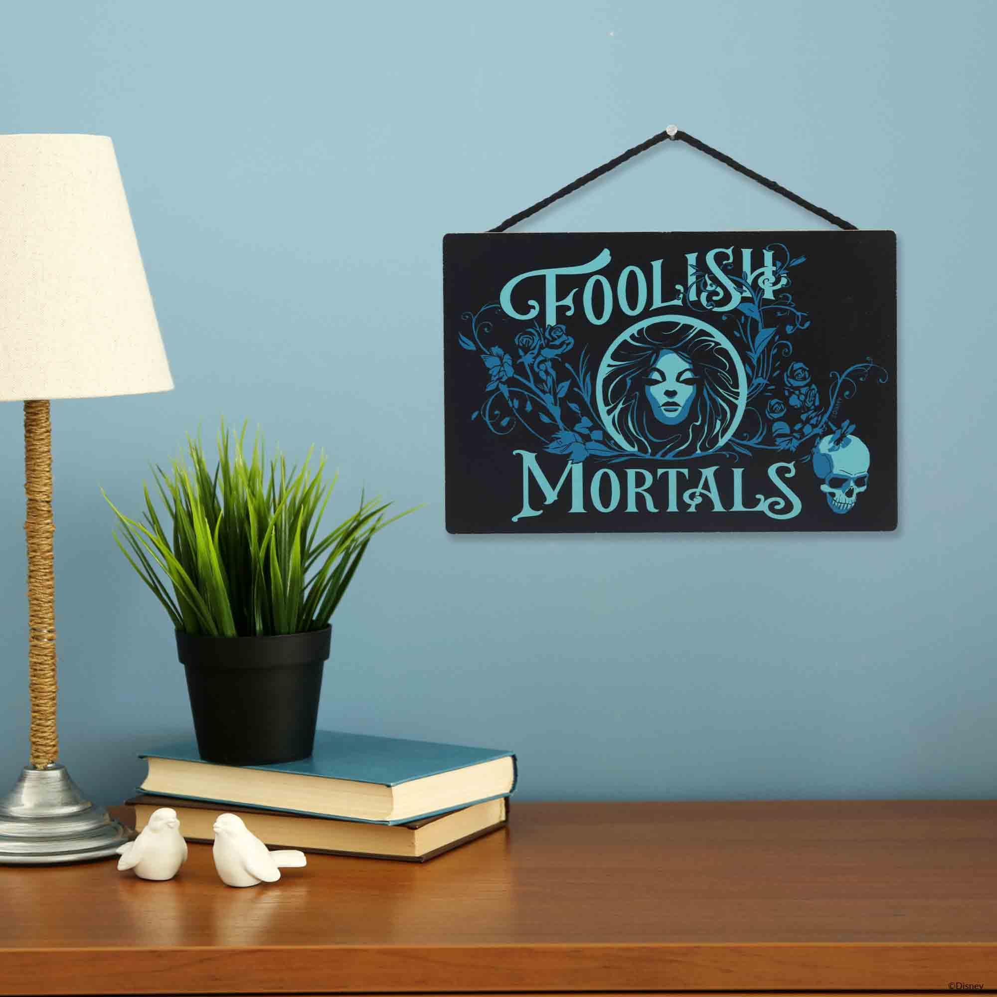 Amazon.com: Disney Haunted Mansion Foolish Mortals Hanging Wood