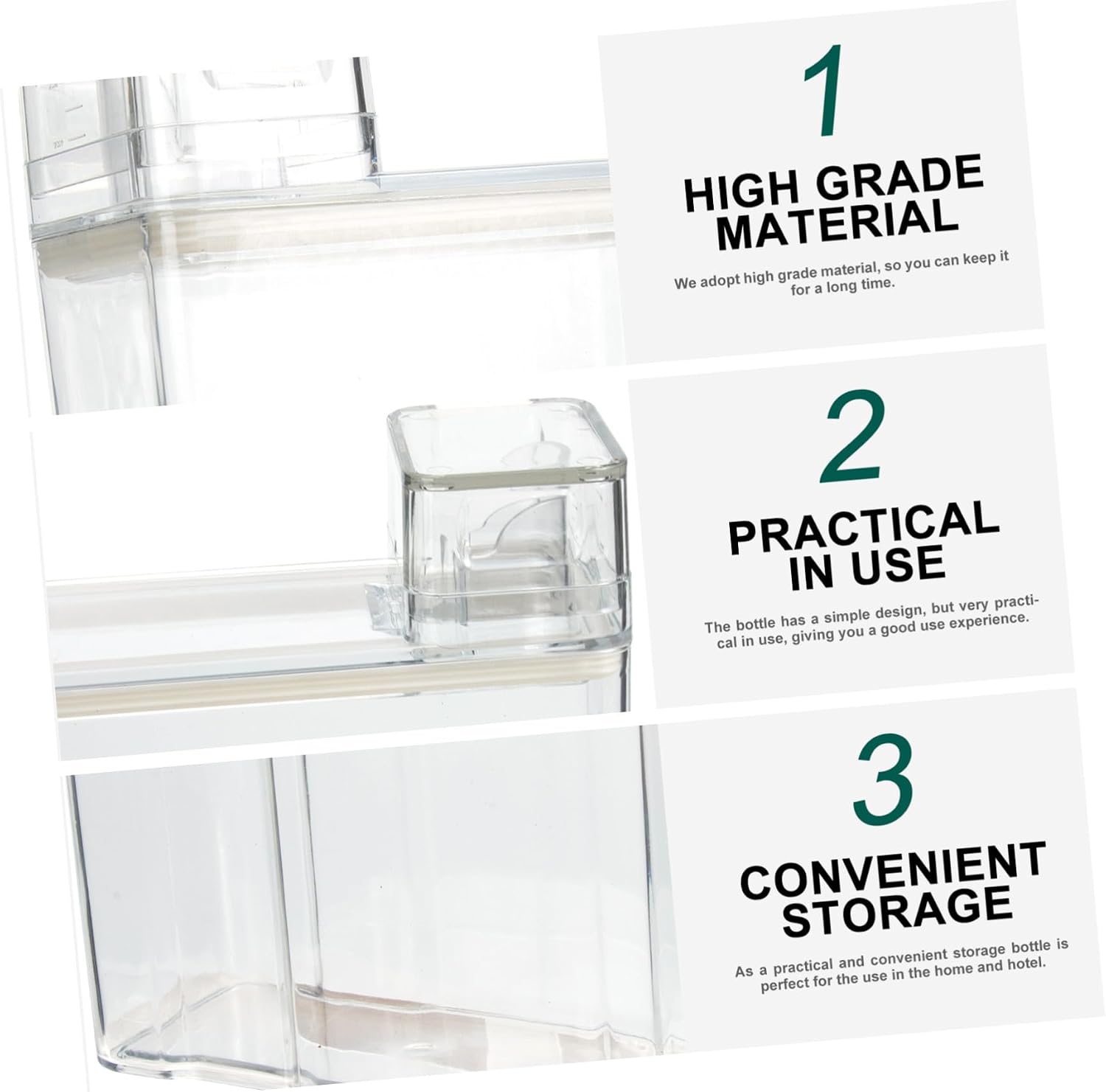 Laundry Bottle Refillable PET Storage Container with Scale Lid image 3