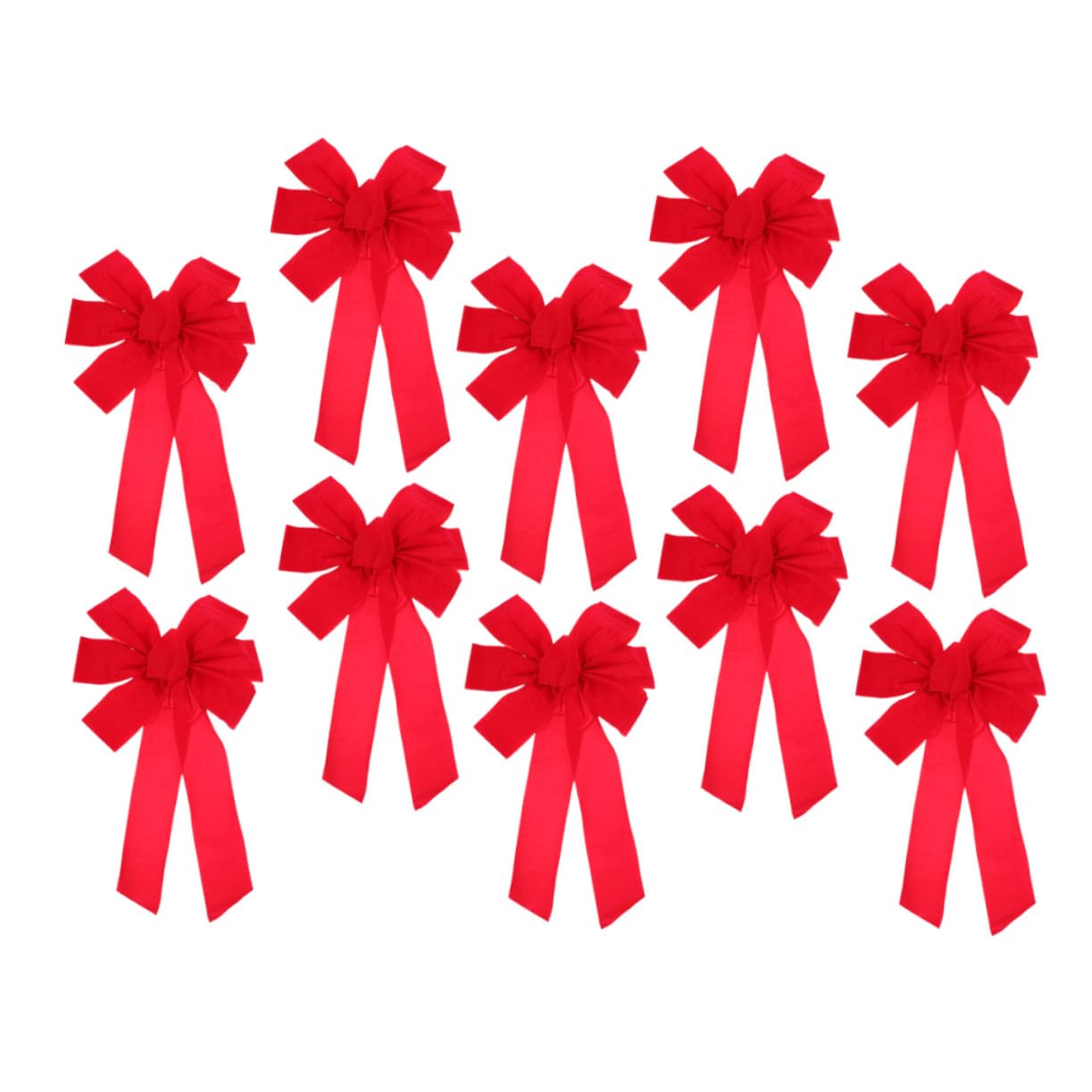 10pezzi Fiocchi Decorativi di Velluto Rosso Grandi per Ghirlande Alberi di Natale Porte Archi per Matrimoni e Feste Stagionali