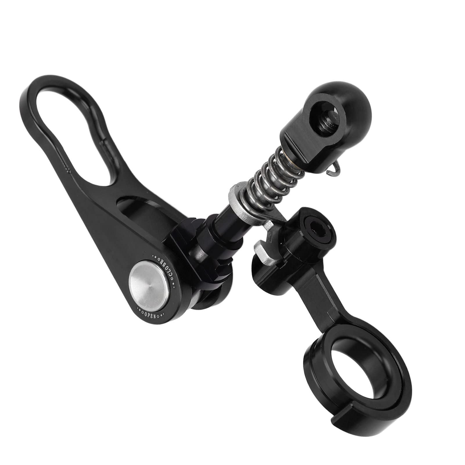 Morsetto per reggisella a sgancio rapido con impugnatura e clip per il telaio posteriore, morsetto in lega di alluminio per reggisella per bici pieghevoli, morsetto legger (Nera)