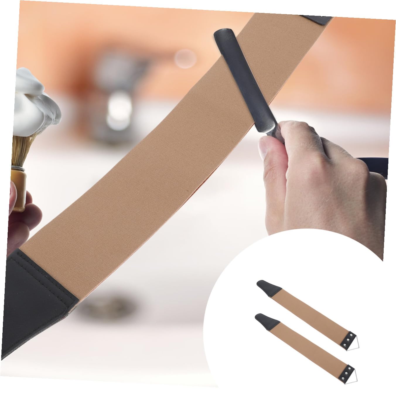 MAGICLULU 6 Pz Panno Di Rete Per Chignon Per Neri Cinturino in Pelle Per Affilare Coramella in Pelle Di Rasoio Strumento Per La Depilazione Semplice Tela Banda Del