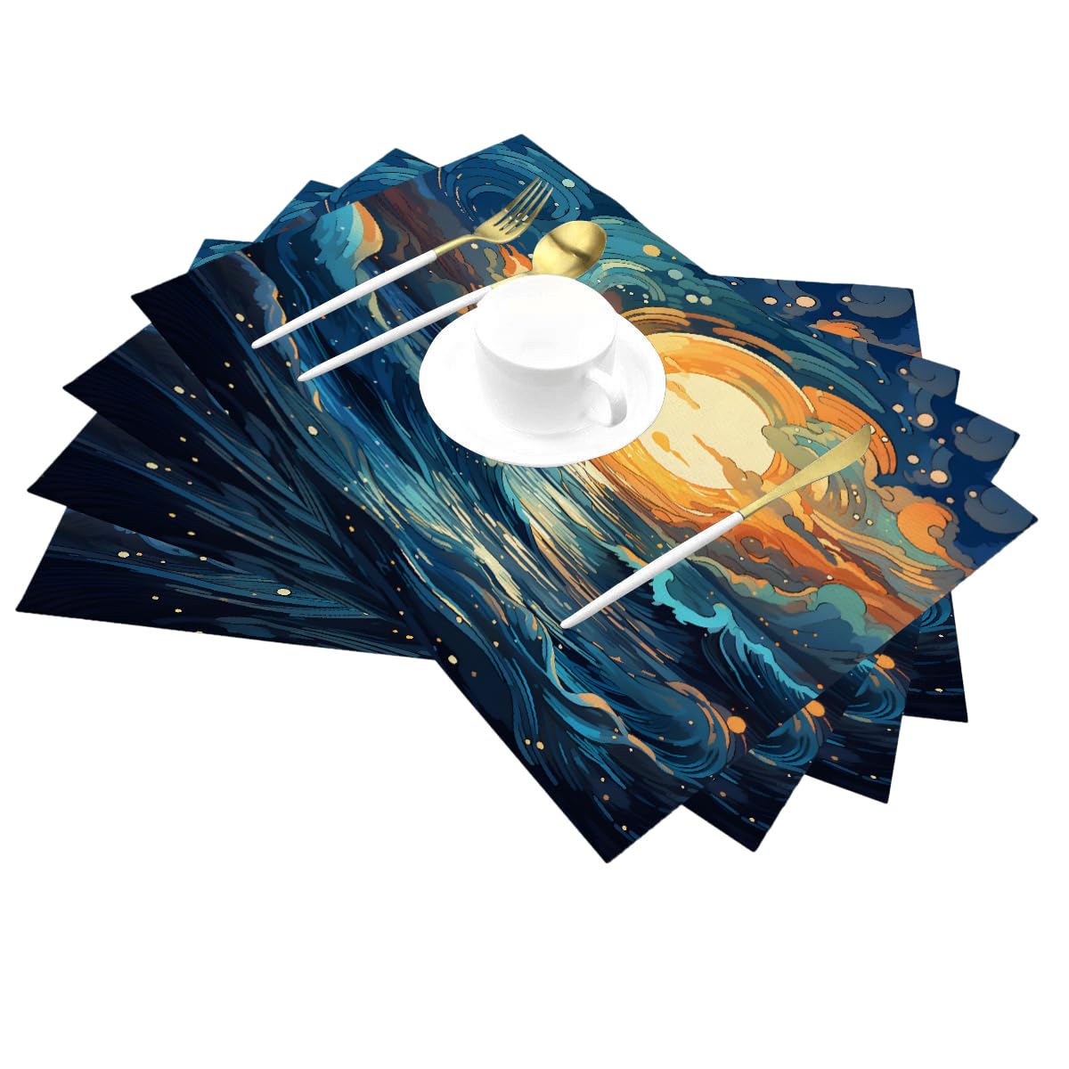 Sets de table PVC océan et lune pour embellir vos repas en terrasse et cuisine