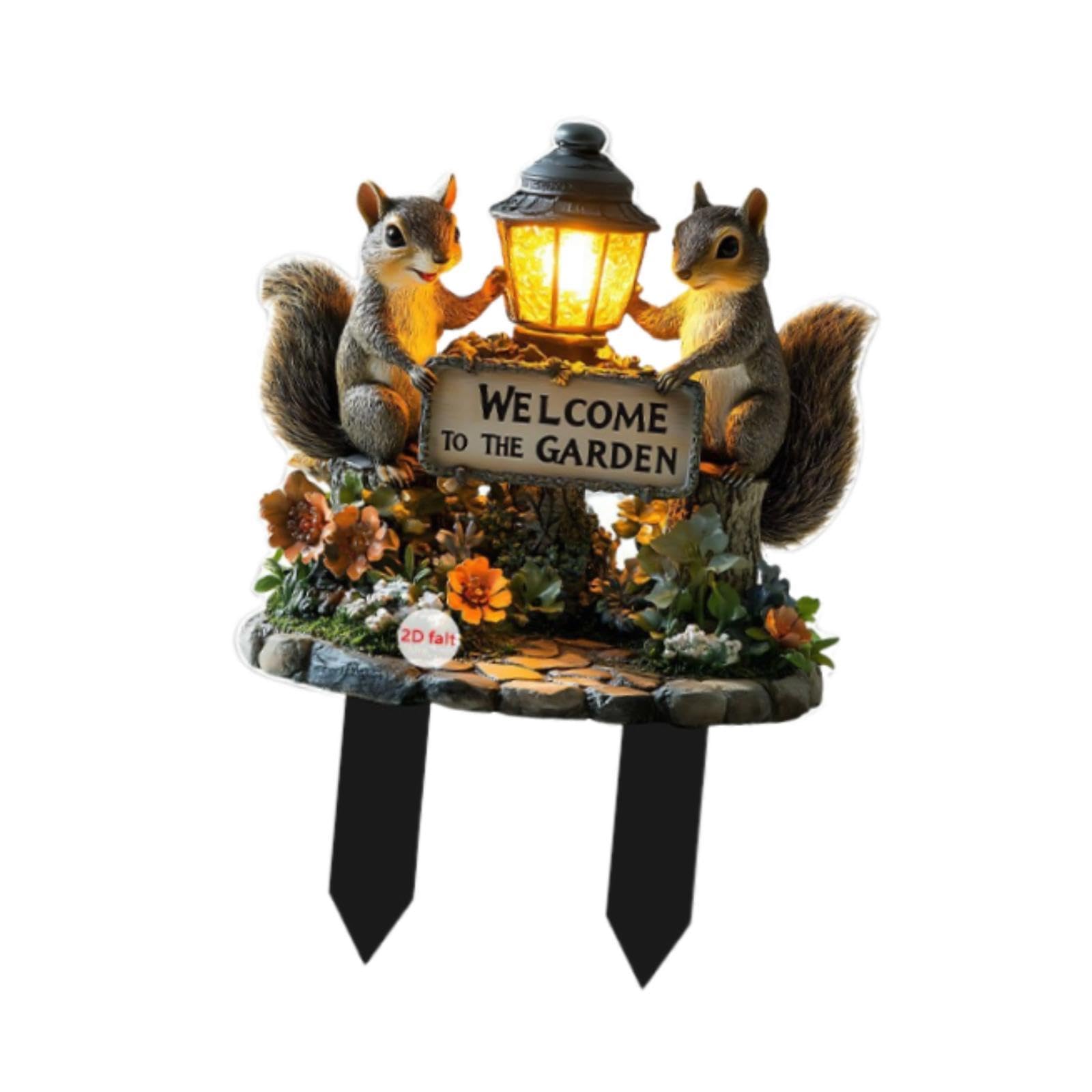 Squirrel Decorative Garden Stake 2D Creative for Flower Bed Outside Backyard B| Garden Statue for Outdoor | Decorative Lawn Ornament | Showpiece-image-36