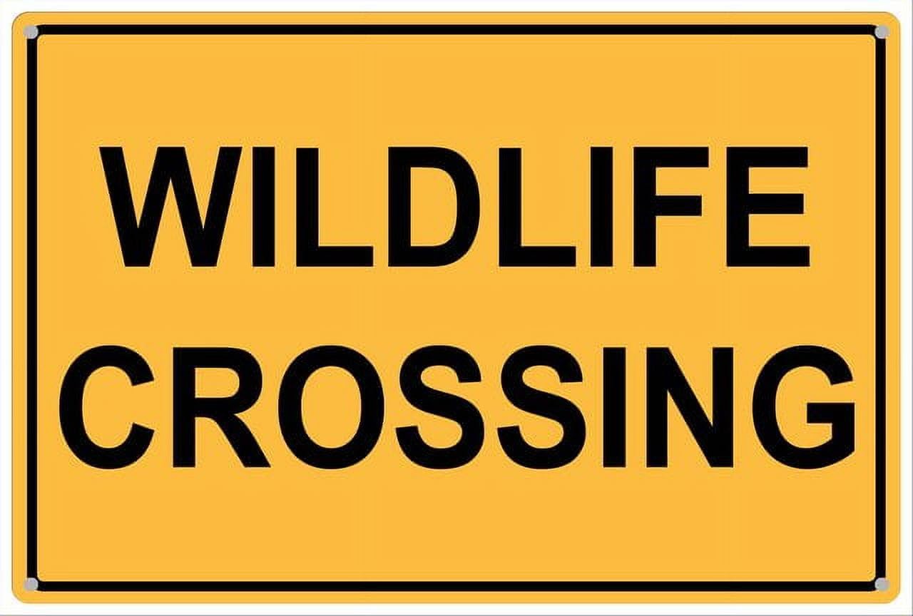 peiyeety Wildlife Crossing Aluminum Tin Sign for Home Kitchen Wall Decor 12X8Inch