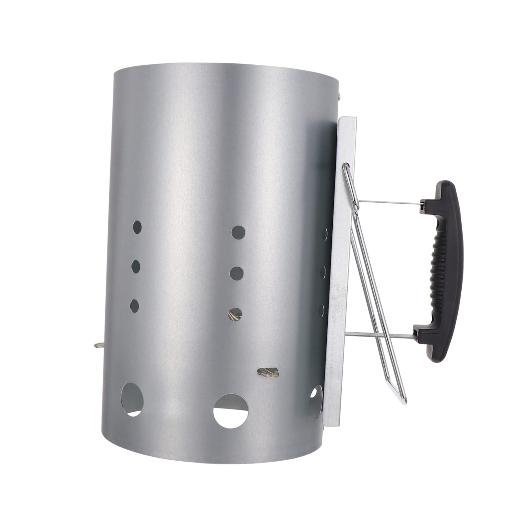 ibasenice Accenditore per Carbone Barbecue Manico in Nylon Resistente al Calore Secchio Zincato Antiruggine per Accensione Rapida Barbecue all’Aperto Caminetti e Forni Pizza