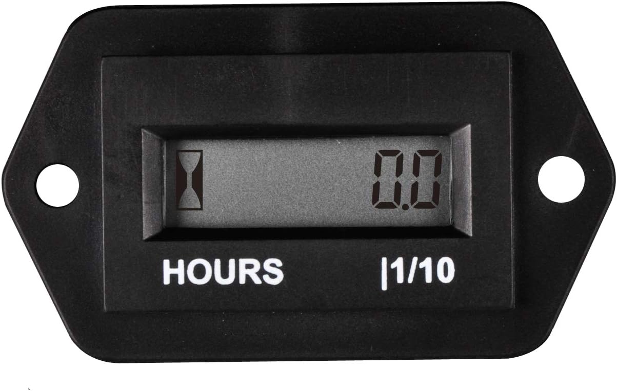 Runleader RL-HM008 DC 4.5-90V Hour Meter with Digital LCD Display for Boat Tractor Generator Engine Mower Fork Lift Paramotors Microlights Marine Engines Cleaners and Chainsaws