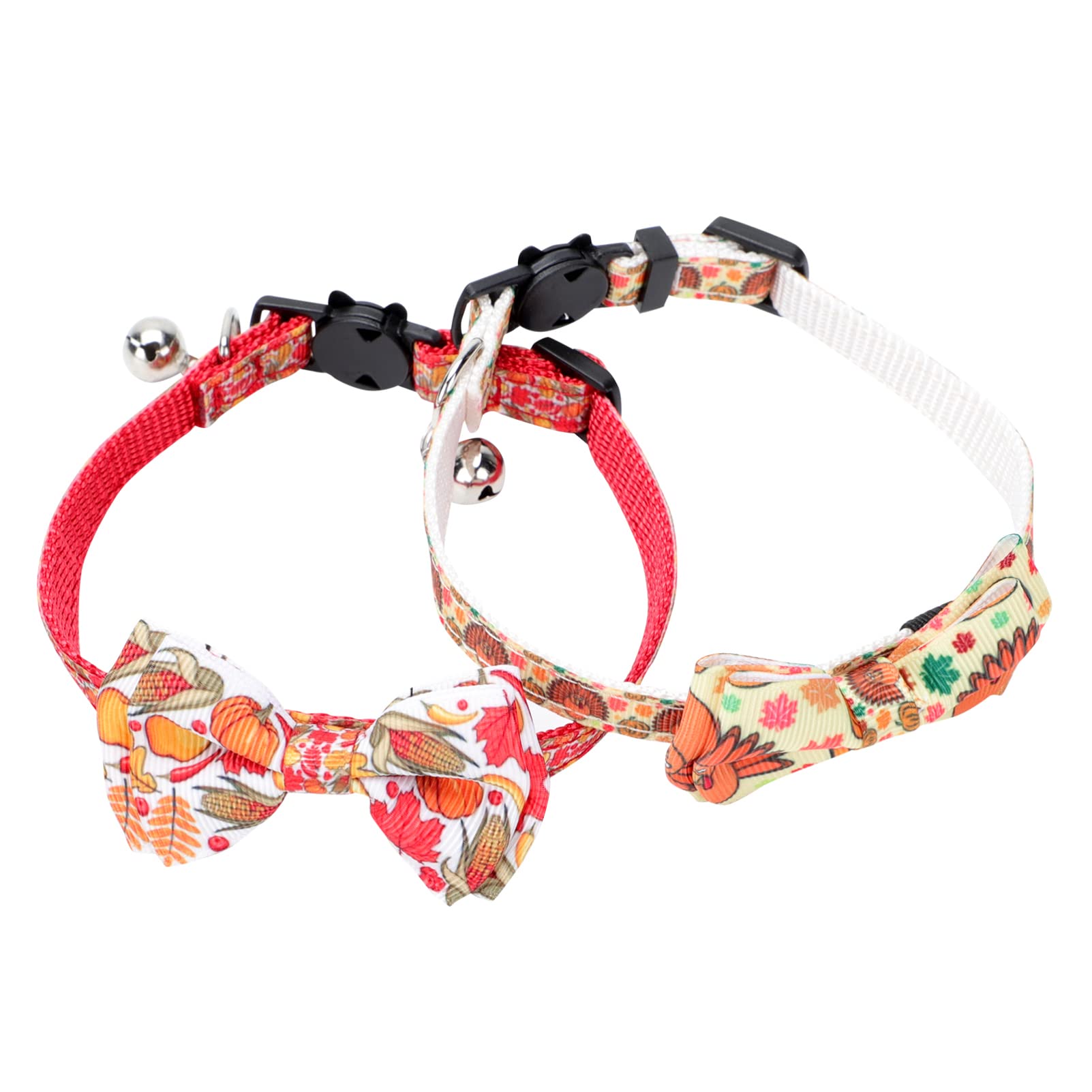 Collares de Acción de Gracias para gatos y perros pequeños con lazo ajustable POPETPOP 4 sets