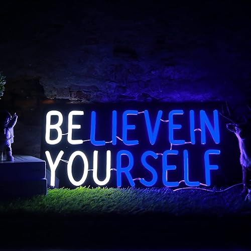 Miniatura 6 de Letrero de neón Believe in Yourself alimentado por USB para decoración de habitación, letrero de luz de neón LED regulable para dormitorio de niños,