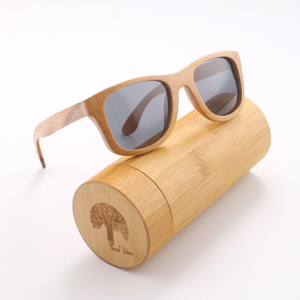 WOOD FANS Wood Sunglasses, UV400 polarized lens Wood sunglasses, natural wooden sunglasses, Natural wood wooden craft gift sunglasses（Walnut）