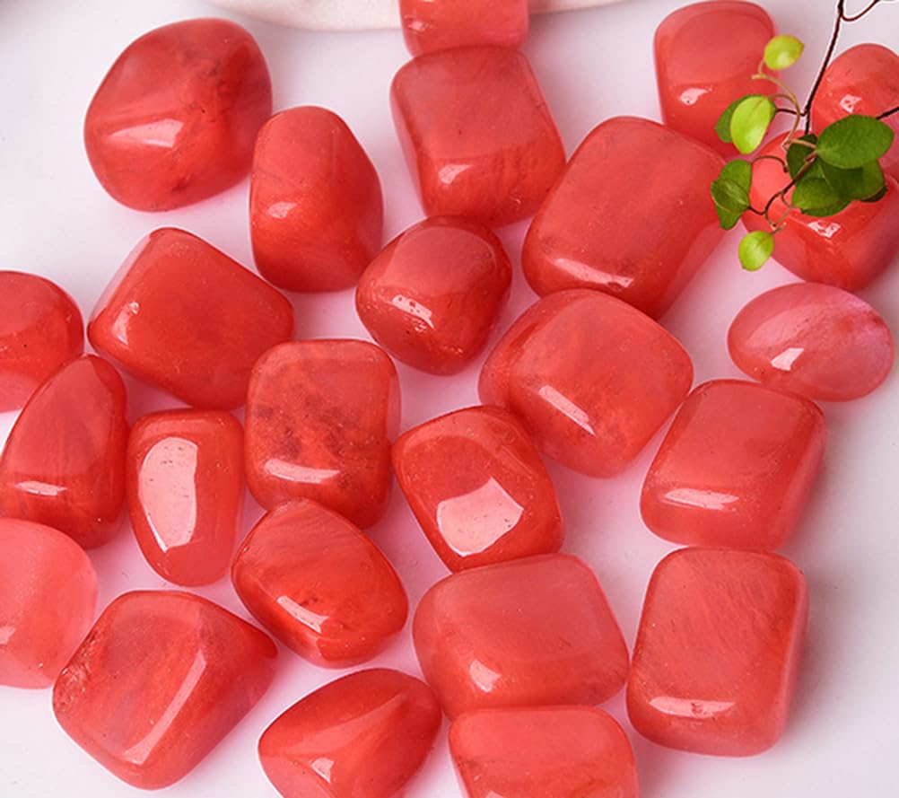 Duże naturalne kamienie z czerwonego kryształu – surowe, 1kg | Dekoracyjne polerowane skały dla roślin, bajkowego ogrodu, akwarium, wypełniaczy do wazów i dekoracji wnętrz